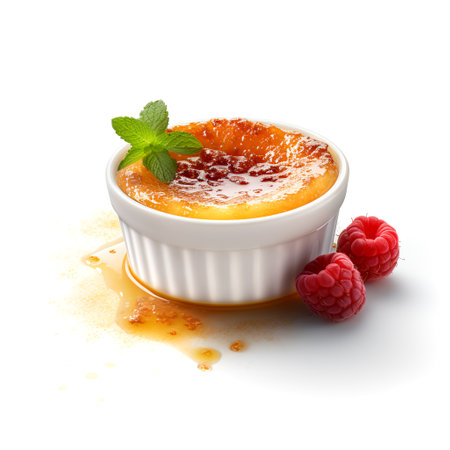 CrÃ¨me BrÃ»lÃ©e isolated on white backgroundの素材