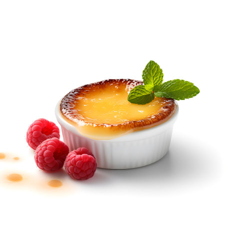 CrÃ¨me BrÃ»lÃ©e isolated on white backgroundの素材