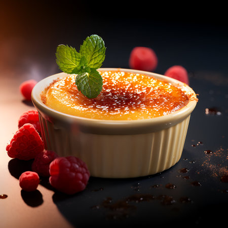CrÃ¨me BrÃ»lÃ©e isolated on white backgroundの素材