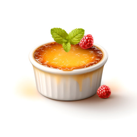 CrÃ¨me BrÃ»lÃ©e isolated on white backgroundの素材