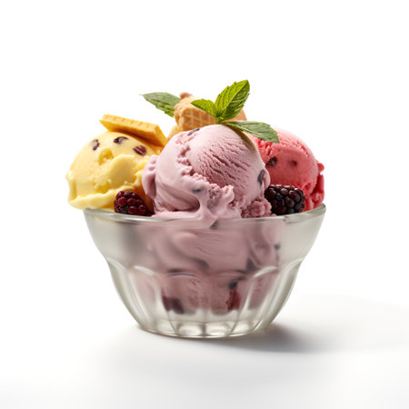 Gelato on cup isolated on white backgroundの素材