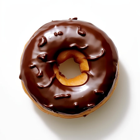 chocolate donut  isolated on white backgroundの素材