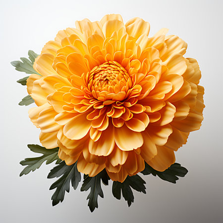 Beautiful orange chrysanthemum flower isolated on white backgroundの素材