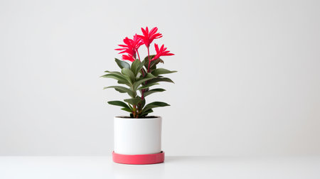 Photo of ornamental plants in minimalist pot as houseplant for home decoration isolated on white backgroundの素材