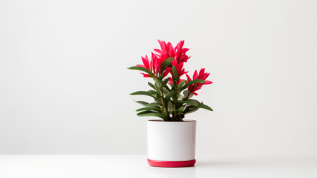 Photo of ornamental plants in minimalist pot as houseplant for home decoration isolated on white backgroundの素材