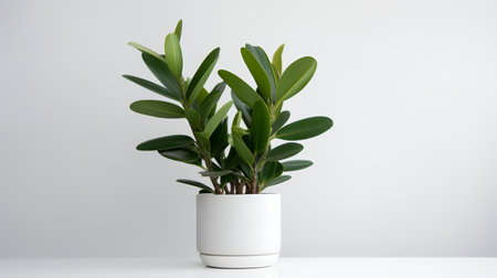 Photo of Zamioculcas_zamiifolia in minimalist pot as houseplant for home decoration isolated on white backgroundの素材