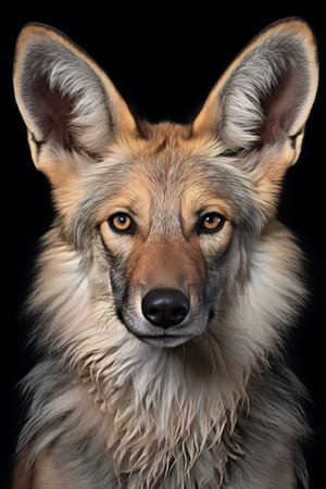Photo of Black-Backed Jackal on savanna at sunsetの素材