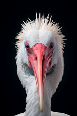 Photo of African Spoonbill on savanna at sunsetの素材