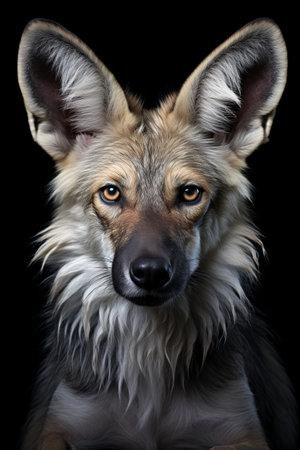 Photo of Black-Backed Jackal on savanna at sunsetの素材