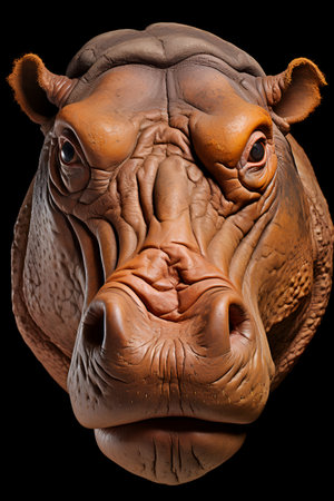 Photo of Hippopotamus on savanna at sunsetの素材