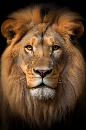 Photo of lion on savanna at sunsetの素材