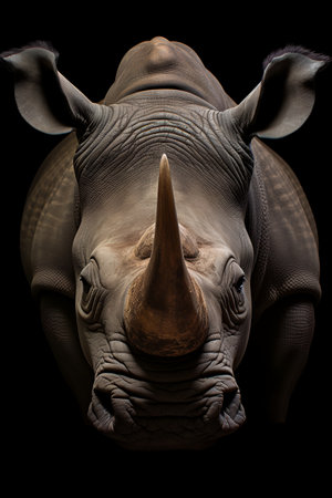 Photo of Rhinoceros on savanna at sunsetの素材