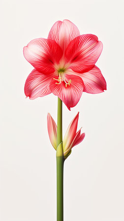 Photo of beautiful Amaryllis flower isolated on white backgroundの素材