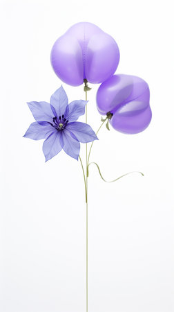 Photo of beautiful Balloon flower isolated on white backgroundの素材