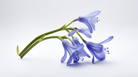 Photo of beautiful Bluebell flower isolated on white backgroundの素材