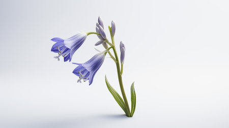 Photo of beautiful Bluebell flower isolated on white backgroundの素材