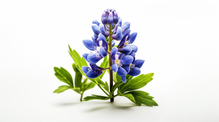 Photo of beautiful Bluebonnet flower isolated on white backgroundの素材
