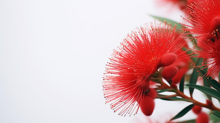 Photo of beautiful Bottlebrush flower isolated on white backgroundの素材