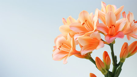 Photo of beautiful Clivia flower isolated on white backgroundの素材