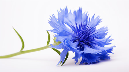 Photo of beautiful Cornflower flower isolated on white backgroundの素材