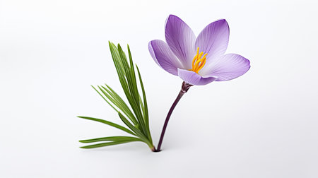 Photo of beautiful Crocus flower isolated on white backgroundの素材