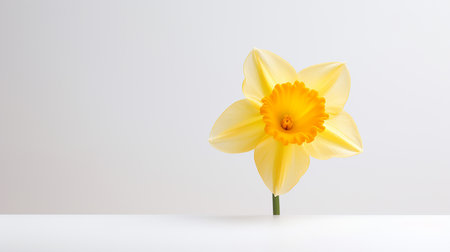 Photo of beautiful Daffodil flower isolated on white backgroundの素材