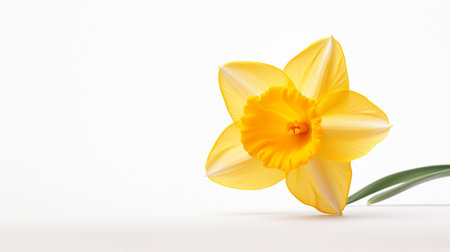 Photo of beautiful Daffodil flower isolated on white backgroundの素材
