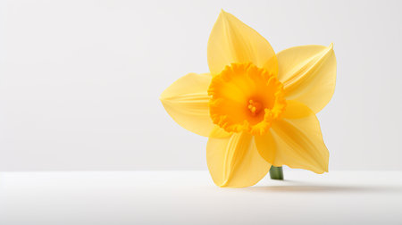 Photo of beautiful Daffodil flower isolated on white backgroundの素材