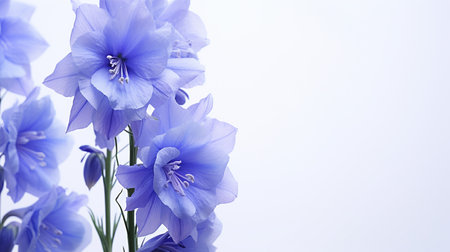 Photo of beautiful Delphinium flower isolated on white backgroundの素材