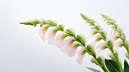 Photo of beautiful Digitalis flower isolated on white backgroundの素材