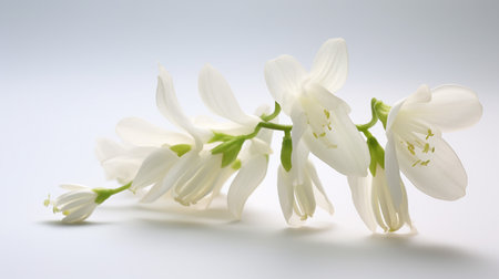 Photo of beautiful Dutchman's Breeches flower isolated on white backgroundの素材