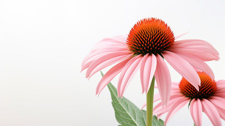 Photo of beautiful Echinacea flower isolated on white backgroundの素材