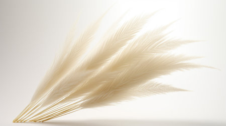 Photo of beautiful Feather Reed Grass flower isolated on white backgroundの素材