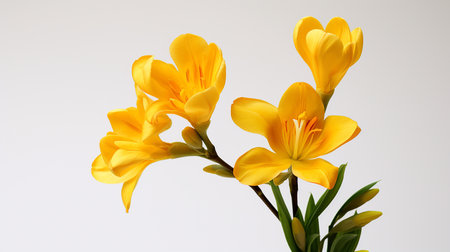 Photo of beautiful Freesia flower isolated on white backgroundの素材