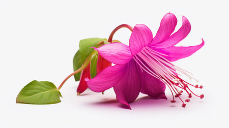 Photo of beautiful Fuchsia flower isolated on white backgroundの素材