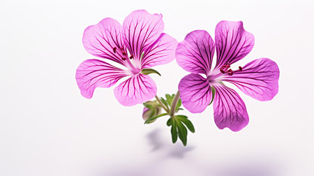 Photo of beautiful Geranium flower isolated on white backgroundの素材