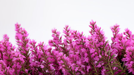 Photo of beautiful Heather flower isolated on white backgroundの素材