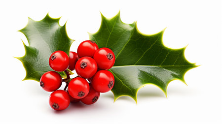 Photo of beautiful Holly flower isolated on white backgroundの素材