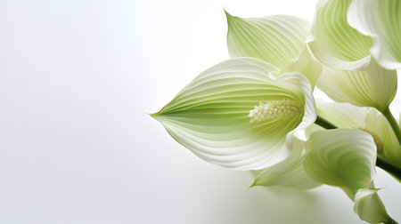 Photo of beautiful Hosta flower isolated on white backgroundの素材