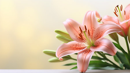 Photo of beautiful Lily flower isolated on white backgroundの素材