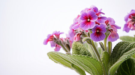 Photo of beautiful Lungwort flower isolated on white backgroundの素材