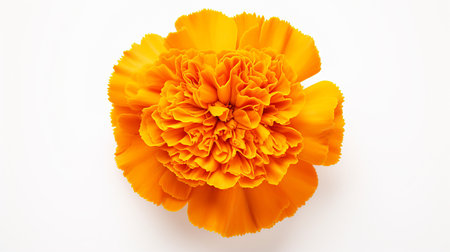 Photo of beautiful Marigold flower isolated on white backgroundの素材