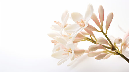 Photo of beautiful Milkweed flower isolated on white backgroundの素材
