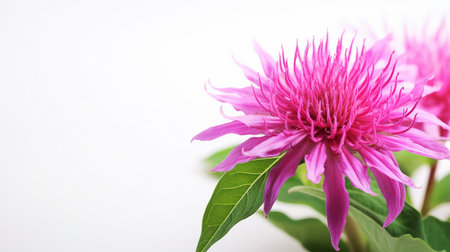 Photo of beautiful Monarda flower isolated on white backgroundの素材