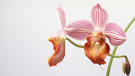 Photo of beautiful Monkey Orchid flower isolated on white backgroundの素材