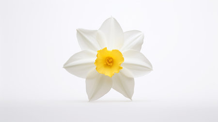 Photo of beautiful Narcissus flower isolated on white backgroundの素材