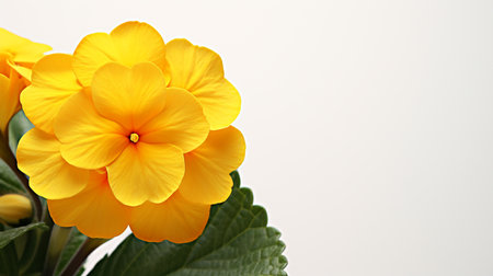 Photo of beautiful Primrose flower isolated on white backgroundの素材