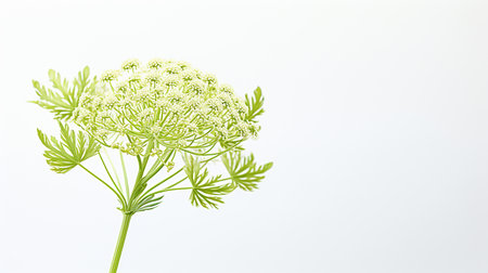 Photo of beautiful Queen Anne's Lace flower isolated on white backgroundの素材