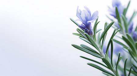 Photo of beautiful Rosemary flower isolated on white backgroundの素材