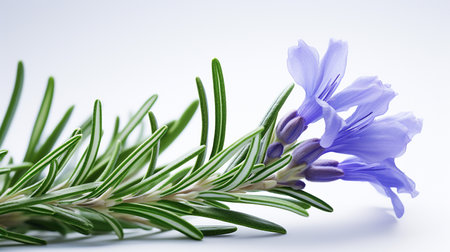 Photo of beautiful Rosemary flower isolated on white backgroundの素材